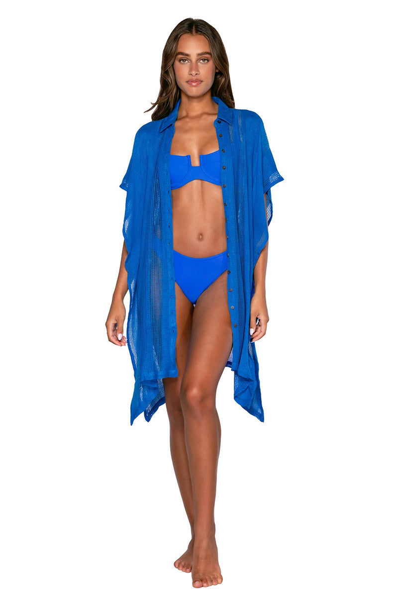 Sunsets Electric Blue Shore Thing Tunic