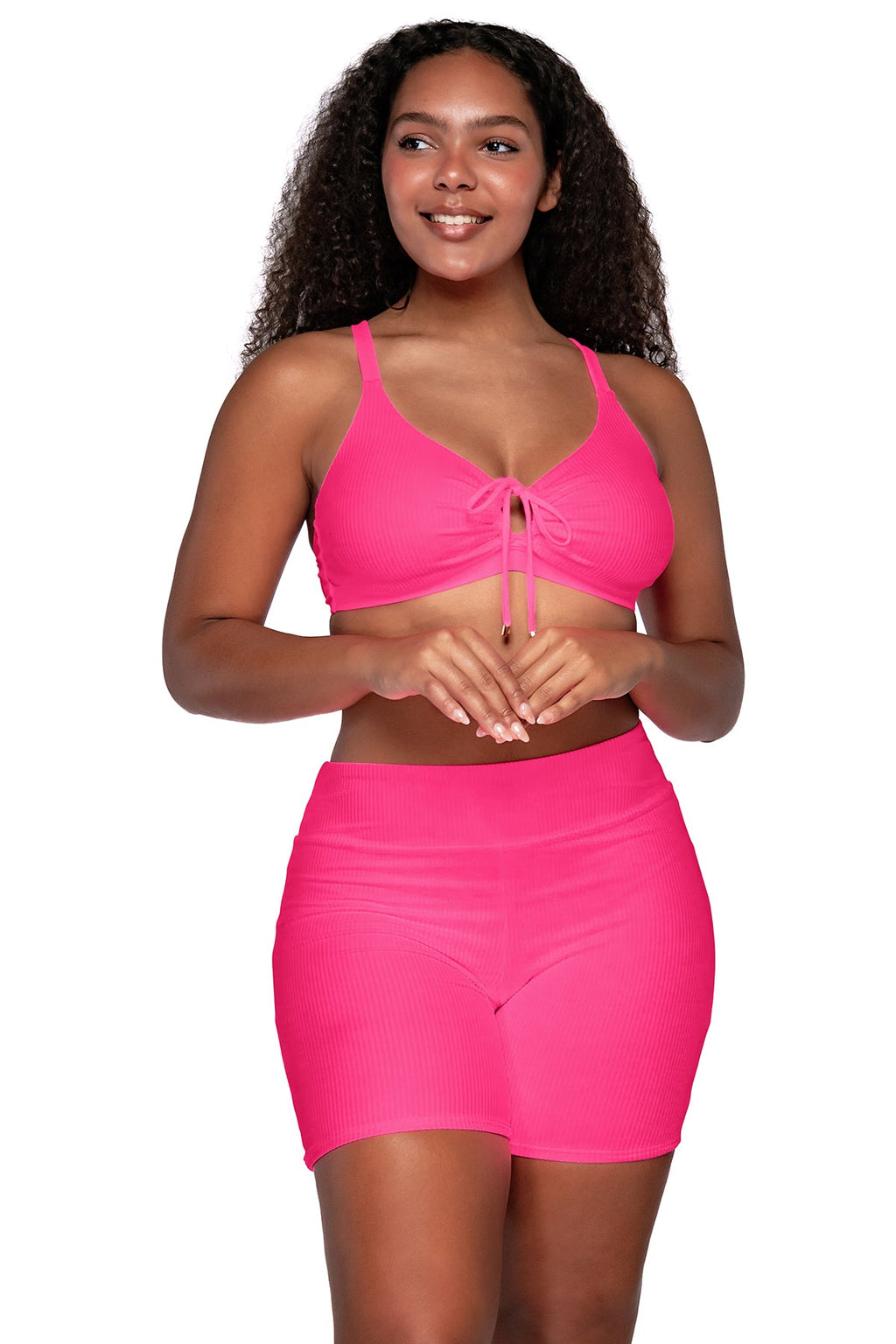 Sunsets Escape Neon Pink Bayside Bike Short