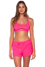 Sunsets Escape Neon Pink Laguna Swim Short